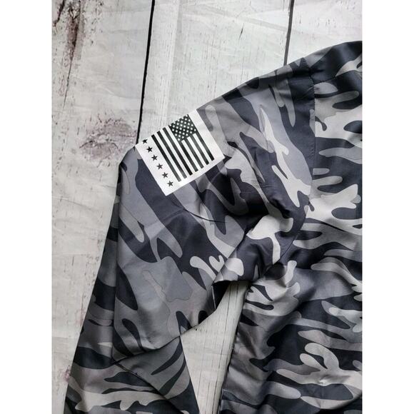 Striker Fifa Soccer Full Zip Windbreaker Adult Small Gray Camo Pockets Hooded - Picture 4 of 8